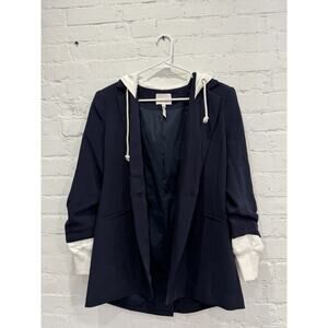 Cinq a Sept Women's Blue Khloe Hoodie Blazer Jacket Sz 6 *$495* Retail